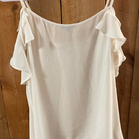 Women's Express White Off Shoulder Ruffle Blouse (L) - Picture 3 of 4